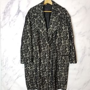 EGGG Long Knee Length, Single Button Coat, Size 44 (Italian)